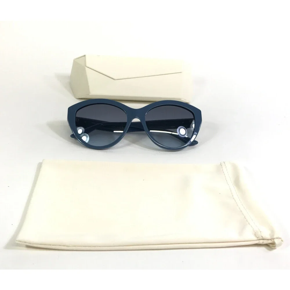 Jimmy Choo Sunglasses JC5007 5012/19 Shiny Blue Cat Eye w/ Blue Gradient Lenses
